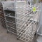 aluminum tray rack, on casters, 1) w/ 3) sides