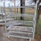 outdoor plant rack, on casters, w/ wire shelves