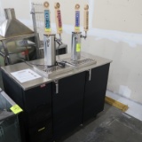 Glastender narrow 2-door cooler w/ 4) taps