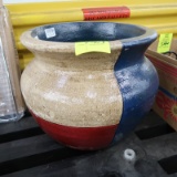 TX flag clay pot, has crack