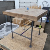 wooden top table w/ steel frame