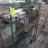 wire shelving units, 1) on casters