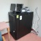 IT cabinet w/ misc electronics on top