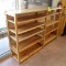 wooden shelving units