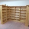 wooden bookshelving units