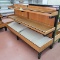 produce merchandiser, wooden shelves w/ steel frame