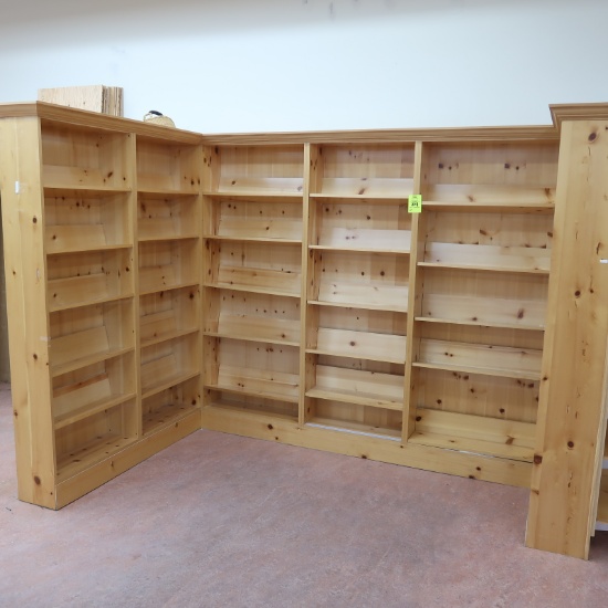 wooden bookshelving units