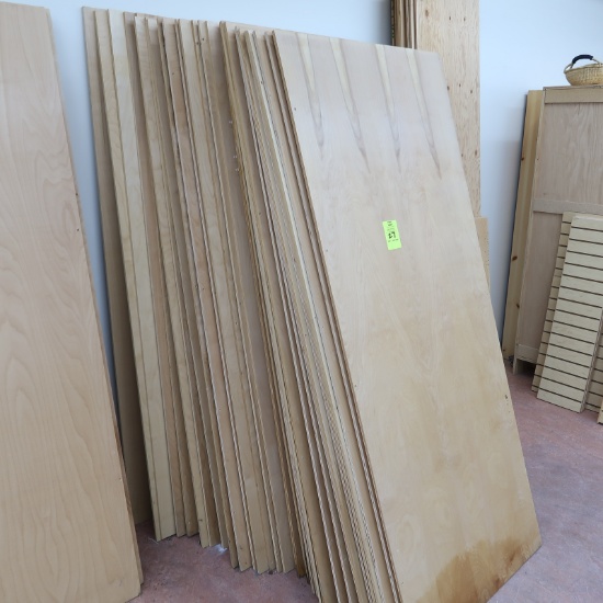 maple finish plywood pieces- 15/32" x 36"(mostly) x 83 1/2"