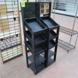 wooden merchandisers w/ slanted shelves