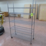 wire shelving unit, on casters