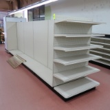 16' Lozier gondola w/ 1) endcap, shelves on endcap only