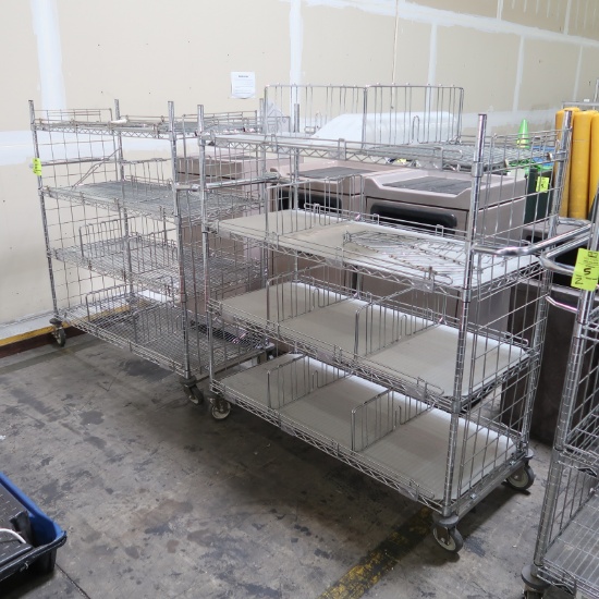 wire shelving units, on casters