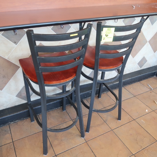 stools, steel frame w/wooden seats, bar-height