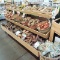 three-tiered dry produce merchandising racks