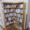 wooden bookshelves