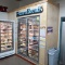 walk-in freezer, w/ 2) glass doors & door shelves, w/ floor