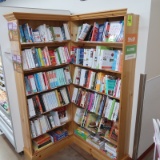 wooden bookshelves