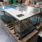 NEW stainless/polytop table w/ backsplash & undershelf