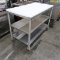 polytop table w/ 2) undershelves, on casters