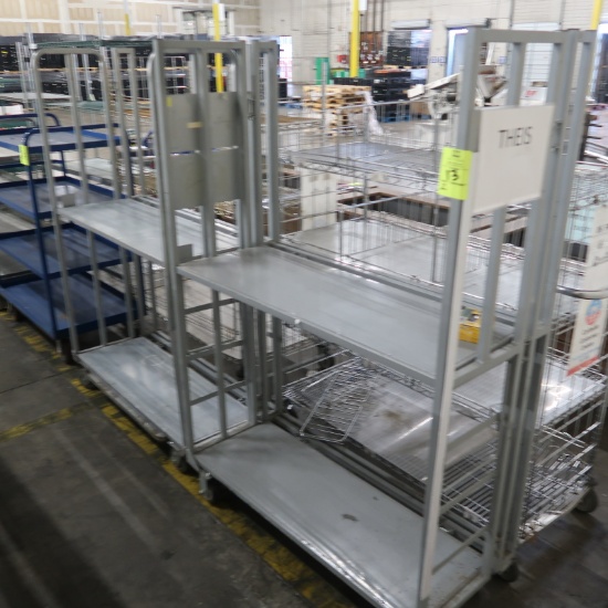 stocking carts w/ folding shelves