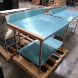 NEW stainless table w/ backsplash & undershelf