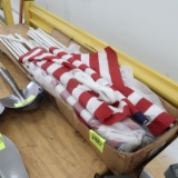 box of US flags, on short poles