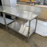 stainless table w/ backsplash & undershelf