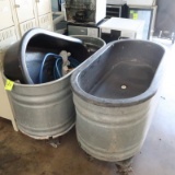 galvanized watering troughs, w/ inserts