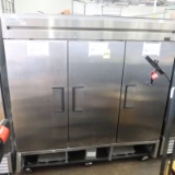 True stainless 3-door freezer