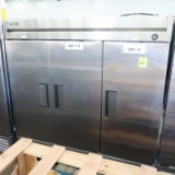True stainless 3-door freezer