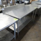 stainless table w/ backsplash & undershelf