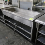 stainless iced product merchandiser, on casters