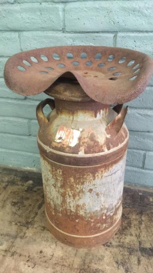 Antique Jug Chair W/ Tractor Seat
