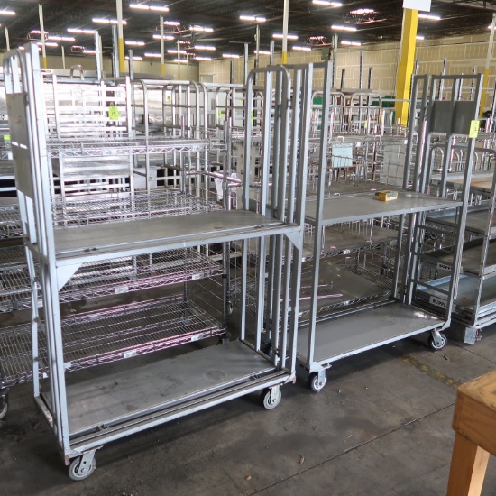 stocking carts w/ folding shelves