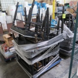 pallet of black tables w/ galvanized tops