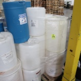 pallet of plastic drums