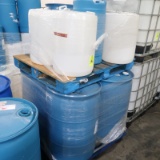 pallet of plastic drums