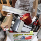 pallet of misc: fire extinguishers, towell & tissue dispensers,