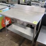 stainless table w/ backsplash & undershelf