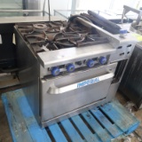 Imperial 4-burner stove w/ oven & char-griller