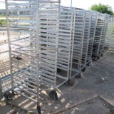 aluminum sheet pan racks, on casters