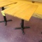 wooden topped cafe table
