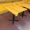 wooden topped cafe table