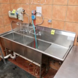 3-compartment sink w/ R drainboard