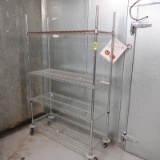 wire shelving unit, on casters