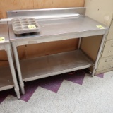 stainless table w/ backsplash & undershelf