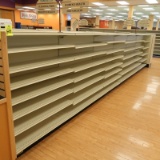 Lozier gondola shelving, 20' run + 1) 3' endcap