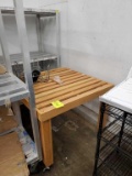 3ft x 3ft wood table on casters