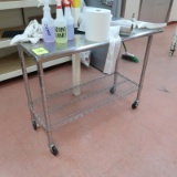 stainless table w/ undershelf, on casters