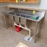 3-compartment sink w/ L & R drainboards